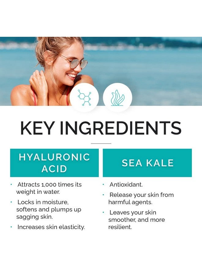 Itamins And Sea Beauty Hyaluronic Acid Serum For Face Antiaging With Sea Kale Smoothing Facial Serum Skin Firming Hydrating Rejuvenating 2 Fl Oz