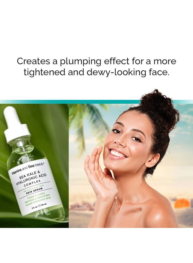 Itamins And Sea Beauty Hyaluronic Acid Serum For Face Antiaging With Sea Kale Smoothing Facial Serum Skin Firming Hydrating Rejuvenating 2 Fl Oz