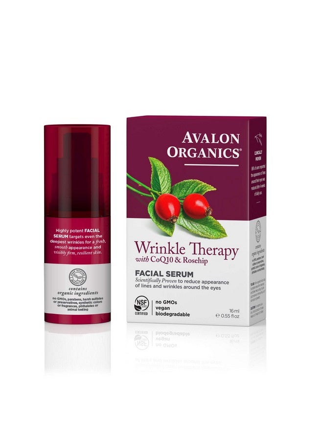 Valon Organics Facial Serum Wrinkle Therapy With Coq10 & Rosehip 0.55 Oz