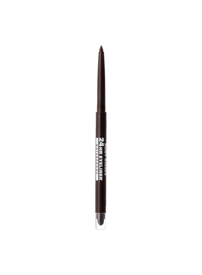 Waterproof Eyeliner 24Hr Waterproof Long Lasting Mechanical Eyeliner Pencil With Built In Sharpener Smudgeproof 3 Pack (Dark Brown)