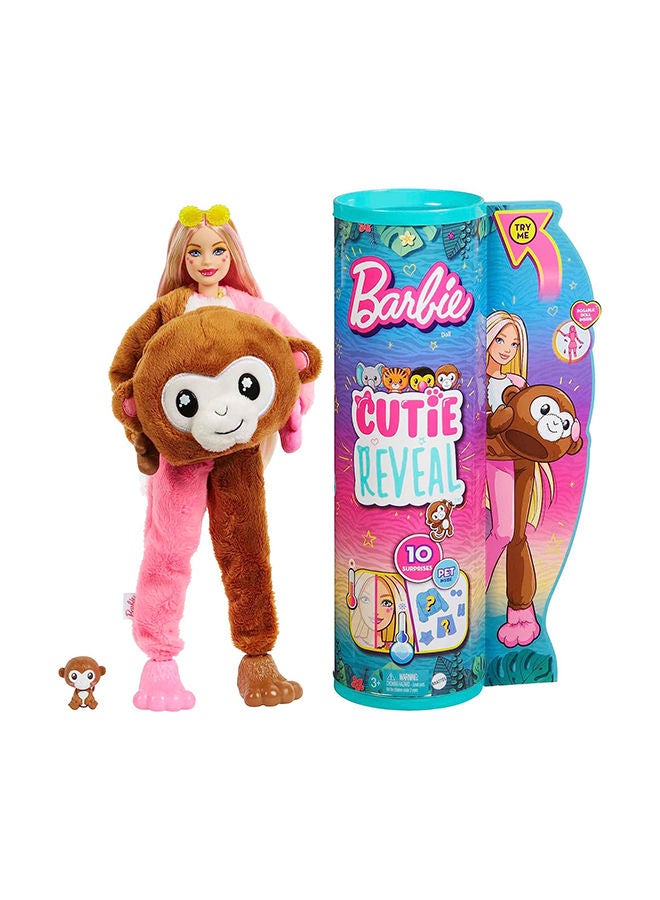 Barbie®️ Cutie Reveal Barbie Jungle Friends Series - Monkey