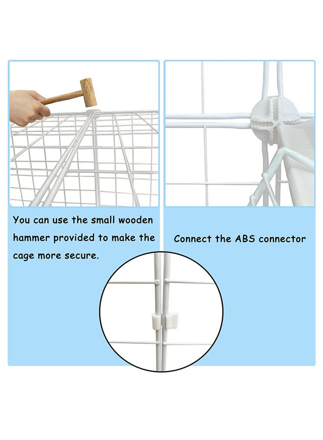 Cat Cage Indoor,Detachable Metal Pet Playpen,Portable Collapsible  Cage Enclosure for Small and Medium Pets(75 * 73 * 39cm,white)