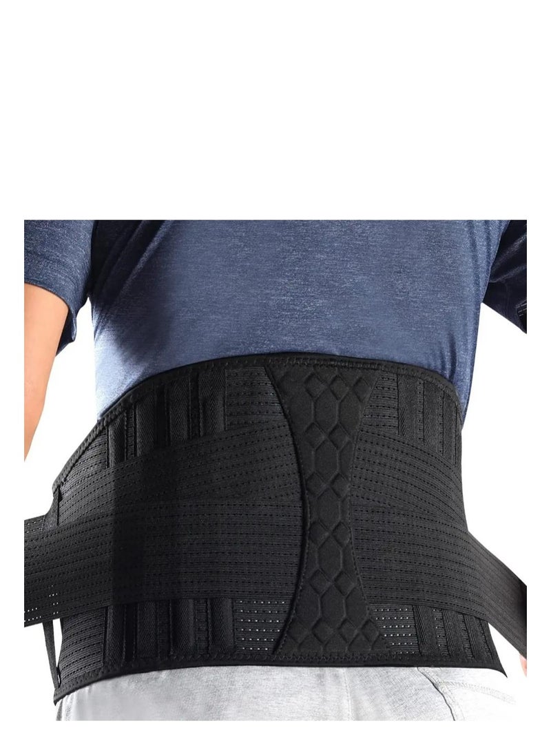 Lumbar Support Belt, Elastic Waist Belt Can Be Freely Adjusted Compression Breathable Movement Plate Relaxes the Muscles Easy to Take off and Wear Protection (L)