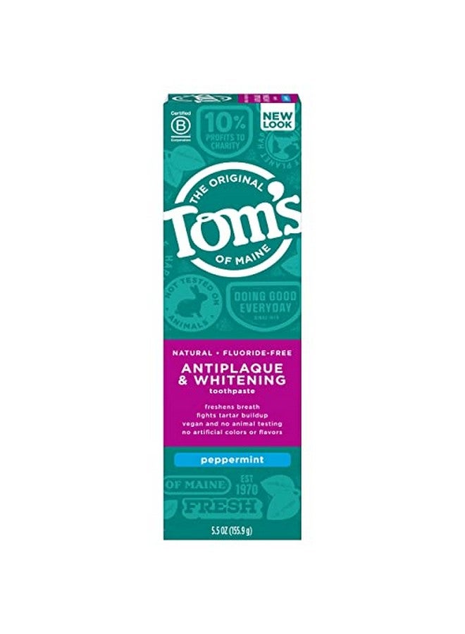 Om'S Of Maine Fluoridefree Antiplaque & Whitening Natural Toothpaste Peppermint 5.5 Oz. (Packaging May Vary)