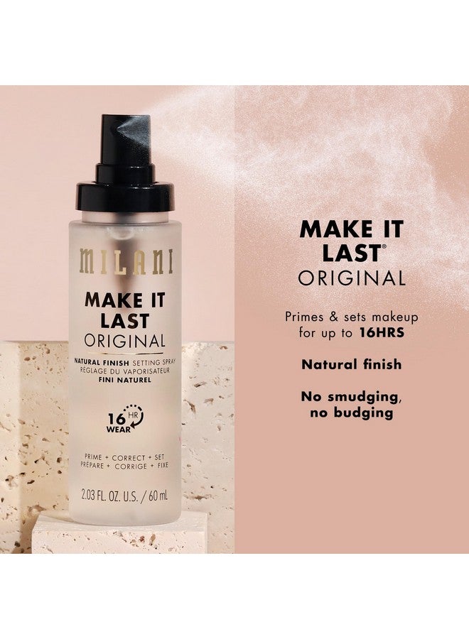Ilani Make It Last Original Natural Finish Setting Spray 3In1 Setting Spray And Primer Prime + Correct + Set Makeup Finishing Spray And Primer Long Lasting Makeup Primer And Spray 2 Pack