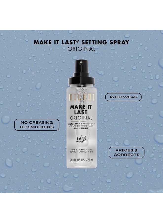 Ilani Make It Last Original Natural Finish Setting Spray 3In1 Setting Spray And Primer Prime + Correct + Set Makeup Finishing Spray And Primer Long Lasting Makeup Primer And Spray 2 Pack