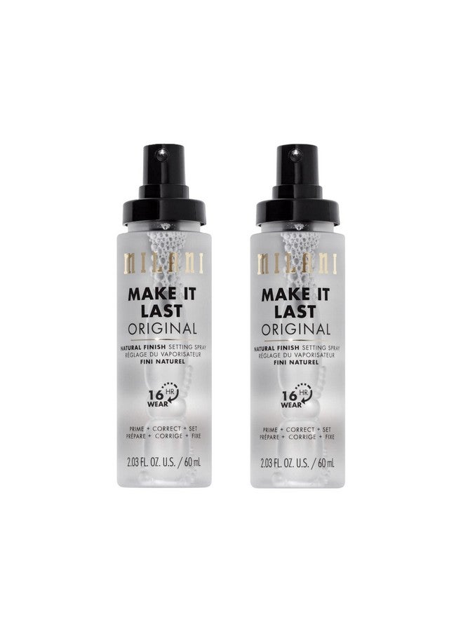 Ilani Make It Last Original Natural Finish Setting Spray 3In1 Setting Spray And Primer Prime + Correct + Set Makeup Finishing Spray And Primer Long Lasting Makeup Primer And Spray 2 Pack