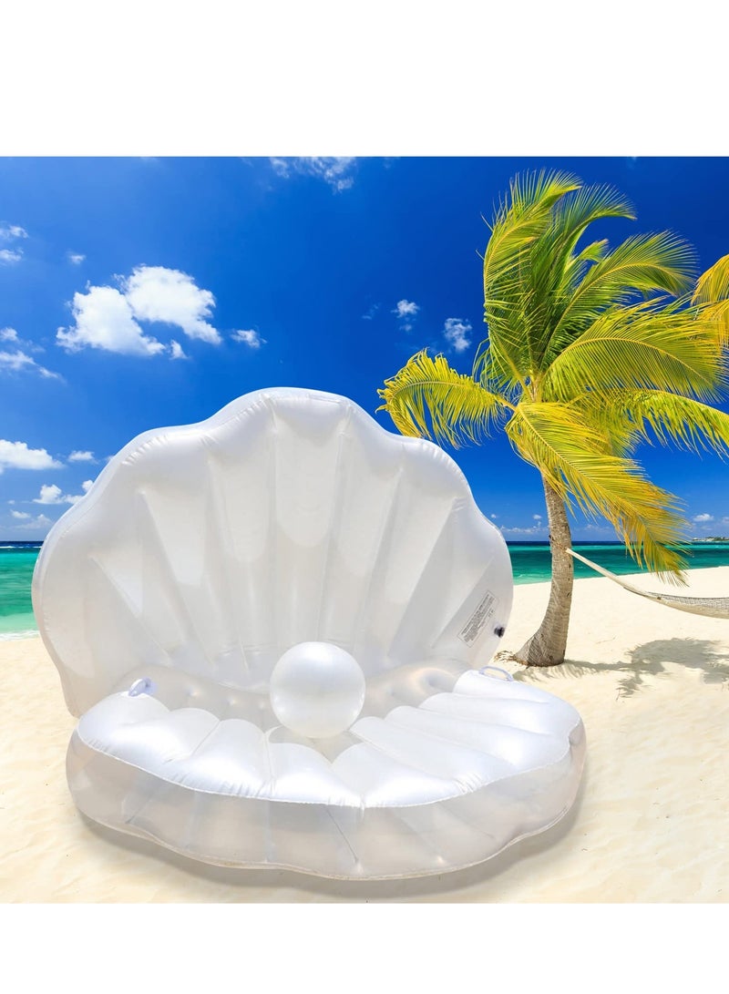 Inflatable Seashell Swimming Pool Inflatable Floating Ball Giant Swimming Pool Floating Bed Mattress Beach Swimming Pool Seashore Shell Shaped Water Sofa Floating Air Cushion Beach Swimming Pool
