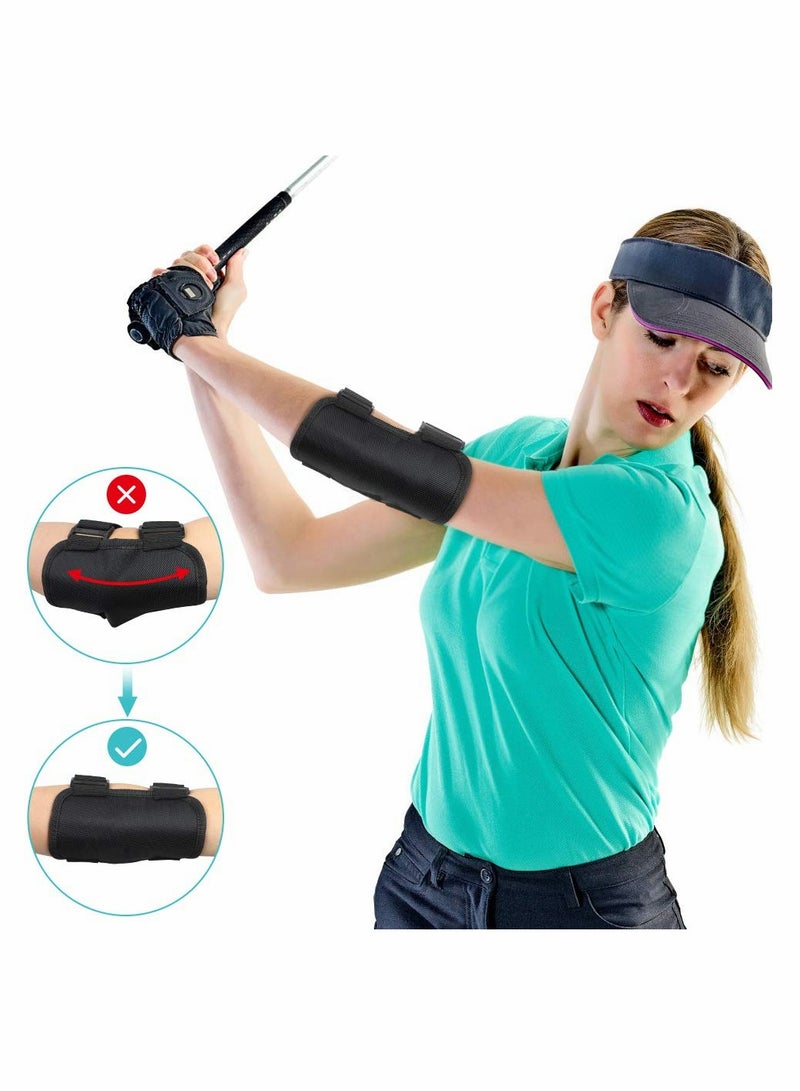 Golf Swing Training Aid Elbow, Golf Swing Trainer Straight Arm Golf Training Aid with TIK-Tok Sound Notifications, Posture Correction Brace for Golf Beginner Training to Correct Elbow Posture