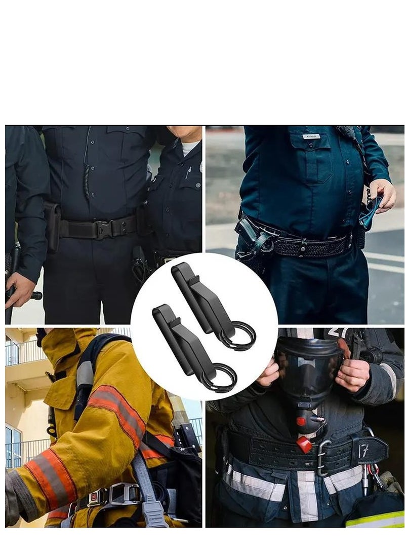 Duty Belt Key Holder Stainless Steel Tactical Loop for Police Fire Agencies Fits 1.5-2.25 Inch Belts Includes 3 Holders and 6 Detachable Rings
