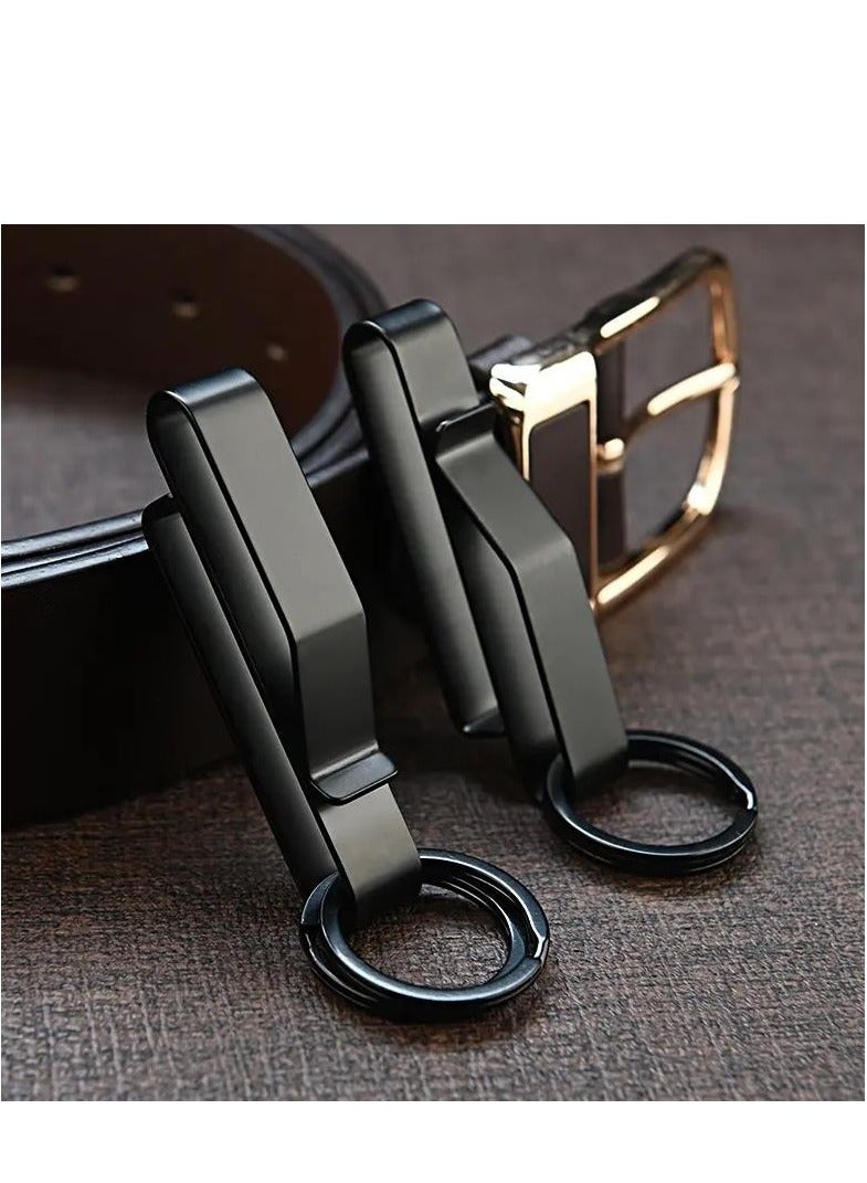 Duty Belt Key Holder Stainless Steel Tactical Loop for Police Fire Agencies Fits 1.5-2.25 Inch Belts Includes 3 Holders and 6 Detachable Rings
