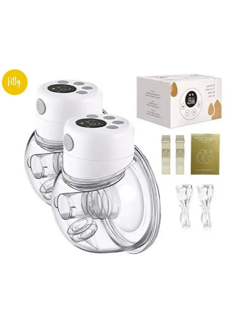 Double Electric Breast Pump, Wearable Breast Pump, Hands Free Breast Pump, Low Noise, Smart Display, 2 Modes 9 Levels