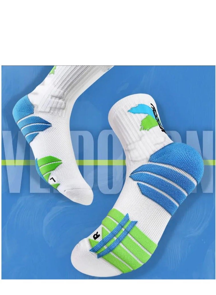 Men's Boys Athletic Crew Socks, 5 Pairs Comfort Breathable Cushioned, Basketball Hiking Training Outdoor Sports Sock