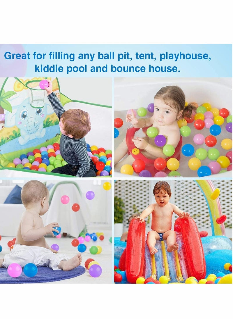 200 Soft Plastic Mini Play Balls with 8 Vibrant Colors - Crush Proof, No Sharp Edges, Non Toxic, Phthalate & BPA Free - Use in Baby or Toddler Ball Pit, Play Tents & Tunnels for Indoor & Outdoor