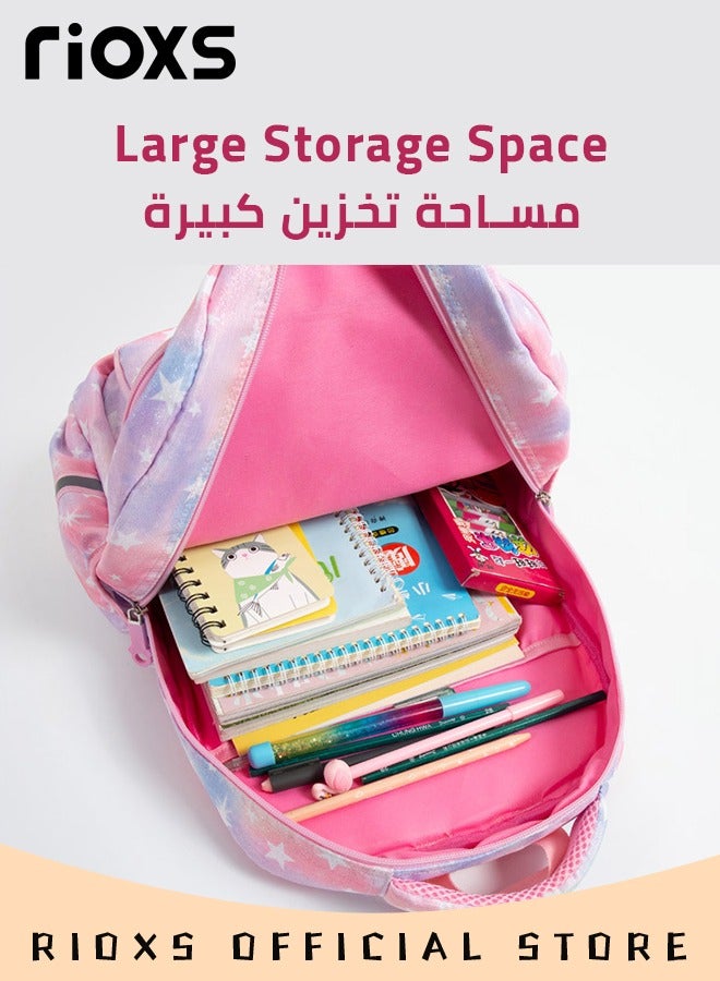 Kids Rolling Backpacks Fashion Printed Trolley School Bags Large Capacity Wheeled Kids Luggage Bag for Elementary Girls Schoolbag