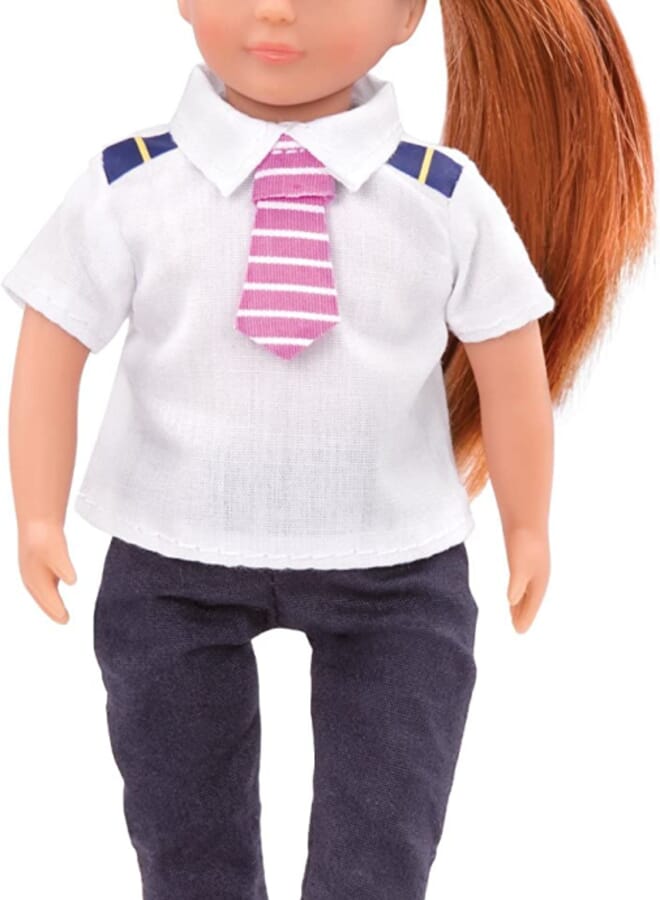 6 Inch Doll Brunnette Pilot