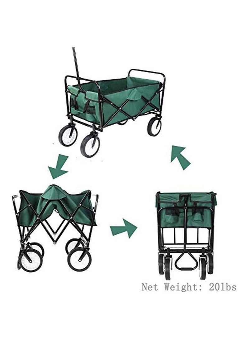 Collapsible Folding Outdoor Utility Wagon-Green