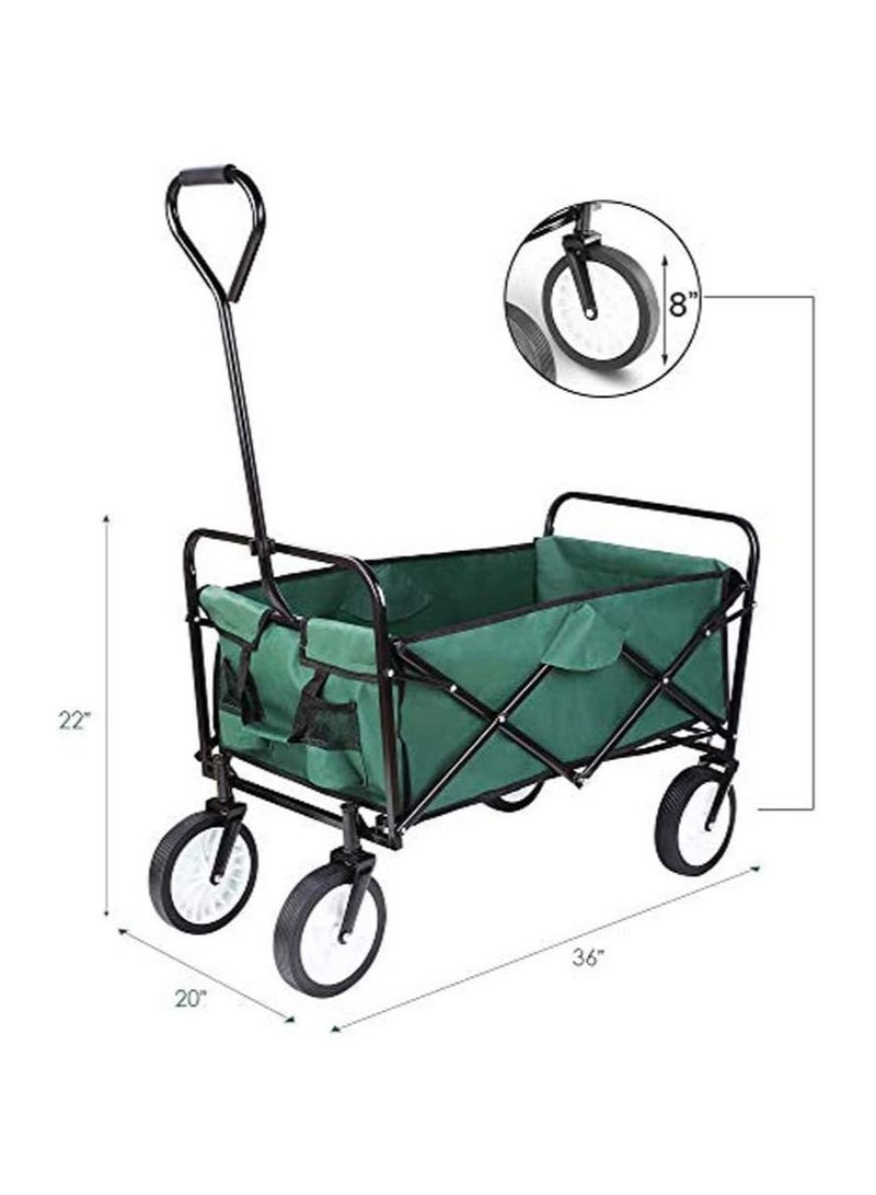 Collapsible Folding Outdoor Utility Wagon-Green