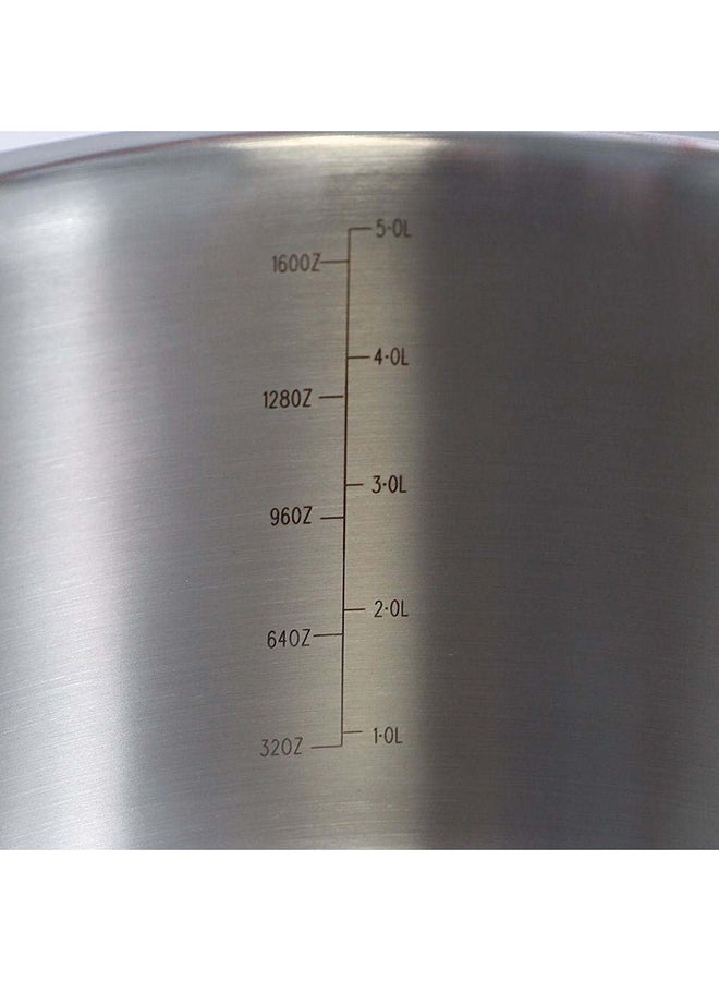 Celina Stainless Steel Casserole With Ss Lid 2.5Mm Stainless Steel Non-Stick Stockpot With Cover For Kitchen W24Xh12.5Cm - Silver