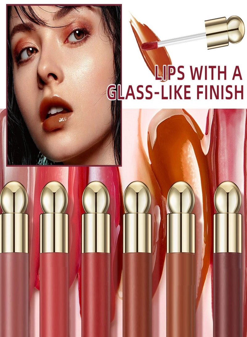 Jelly Lip Gloss,   3 Colors Mirror Shiny Finish, Lip Care Transparent Toot Lip Oil, Watery Liquid Glow Tinted, Hydrating Lip Gloss Tint for Natural Glossy, Non-Sticky Lasting Lip Stain Set