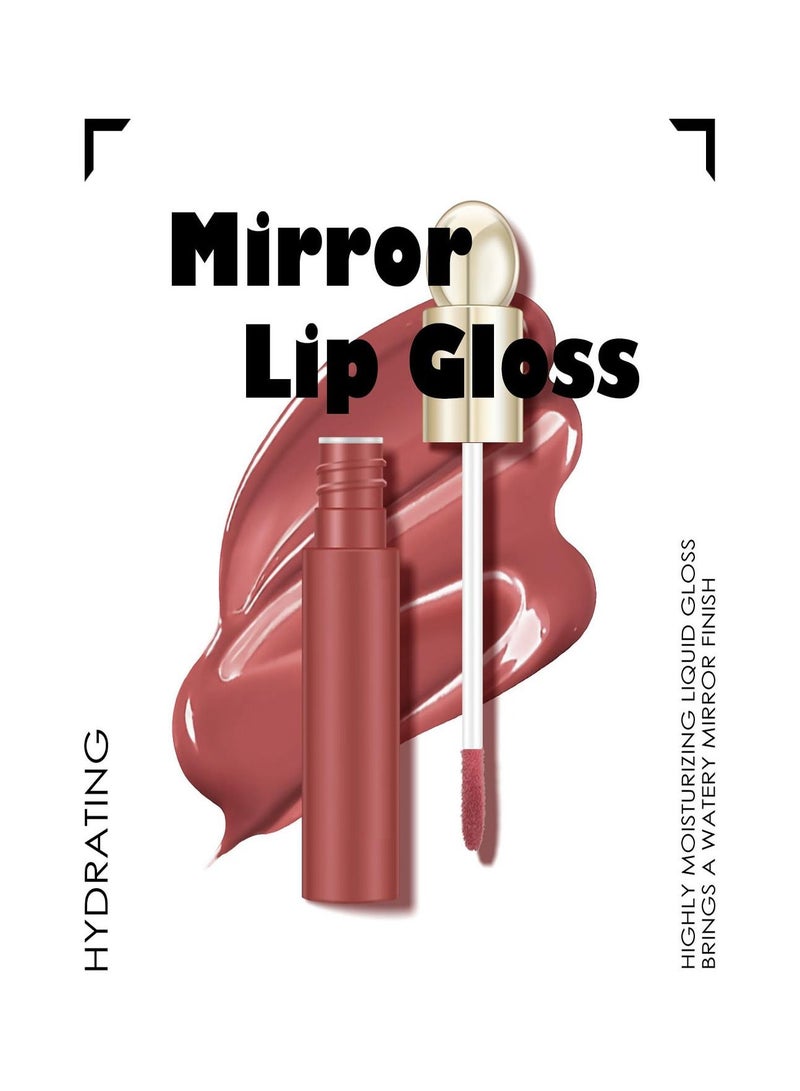 Jelly Lip Gloss,   3 Colors Mirror Shiny Finish, Lip Care Transparent Toot Lip Oil, Watery Liquid Glow Tinted, Hydrating Lip Gloss Tint for Natural Glossy, Non-Sticky Lasting Lip Stain Set