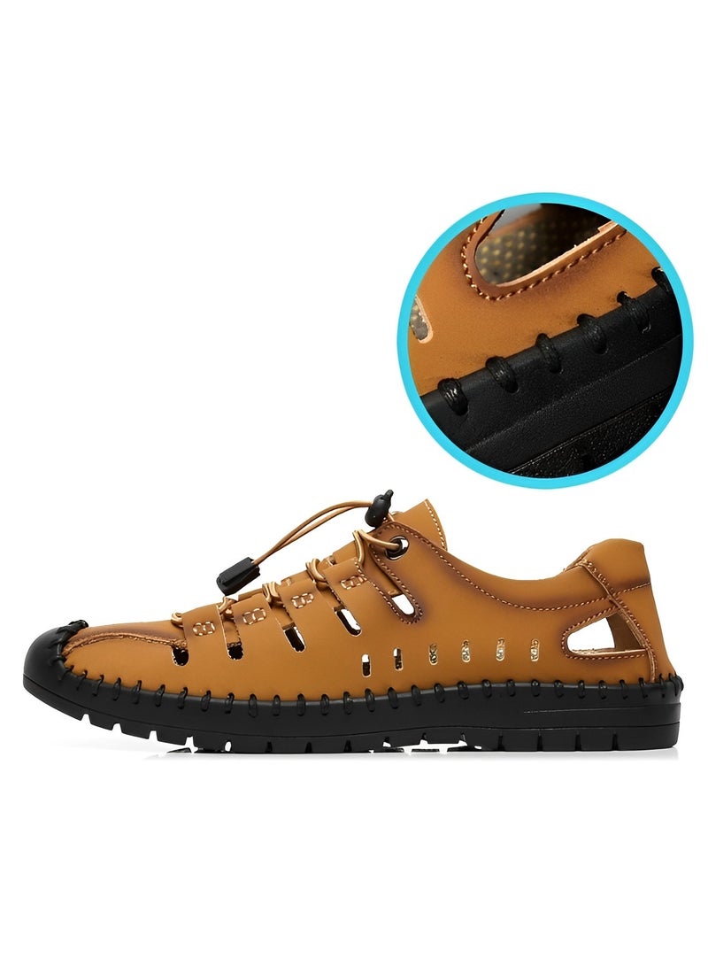 Men’s Hiking Sandals Waterproof Closed Toe Sport Athletic Sandals Comfortable Walking Sandals Lightweight Trail Casual Sandals for Hiking & Walking & Outdoor