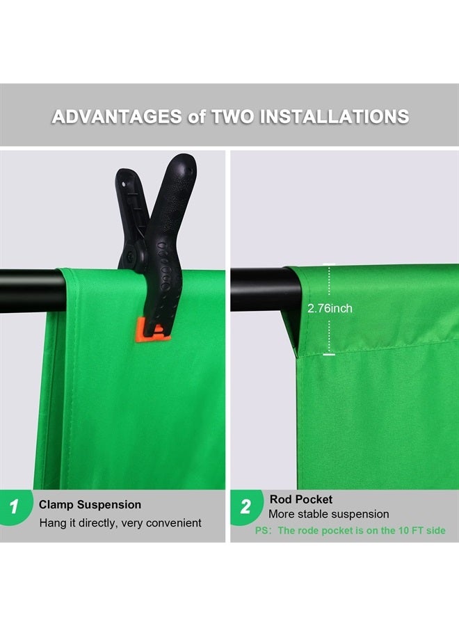 12 X 10 FT Large Green Screen Backdrop for Photography, GreenScreen Background for Zoom Meeting, Polyester Cloth Fabric Curtain, Chromakey Video Photoshoot Studio Gaming YouTube Conference Streaming