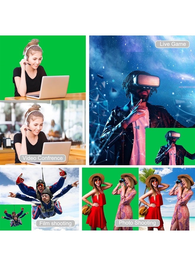 12 X 10 FT Large Green Screen Backdrop for Photography, GreenScreen Background for Zoom Meeting, Polyester Cloth Fabric Curtain, Chromakey Video Photoshoot Studio Gaming YouTube Conference Streaming