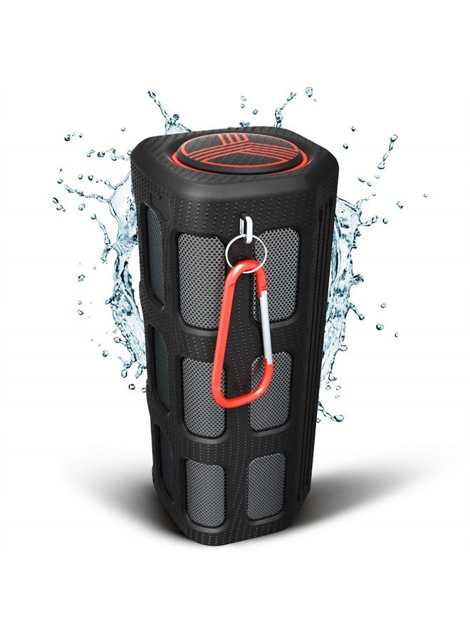 FX100 Waterproof Rugged Portable Bluetooth Speaker - Shockproof, for Outdoors in All Weather, Loud, FM Mode, Portable Wireless Speaker for Travel, Golf Cart, Bike (Renewed)