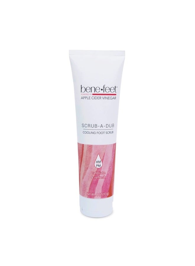 Scrub-A-Dub Cooling Foot Scrub - Exfoliates + Refreshes Dry + Dull Skin, Get Smoother Skin from Heel to Toe, Made w/Vitamin E, Apple Cider Vinegar, Walnut Shell + Apricot Seed, 4 oz (1 Pack)