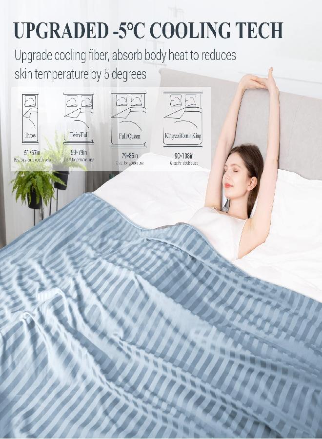 Elegear Revolutionary Cooling Blanket Twin, Absorbs Heat to Keep Body Cool for Night Sweats, Double Sided Arc-Chill Cooling Fiber Q-Max>0.5, Lightweight Summer Cold Blankets for Sleeping, 59“ x 79”