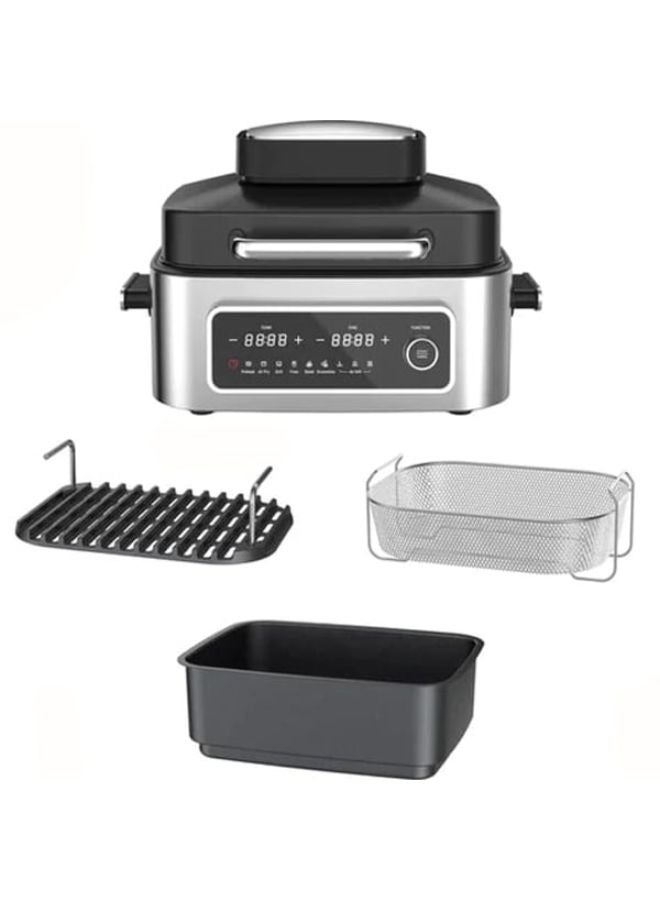 2-In-1 Air Fryer And Grill 6 Pre Set Cooking Programs  Air Fryer Air Fryer Basket Coated Grill Plate Cooking Pot