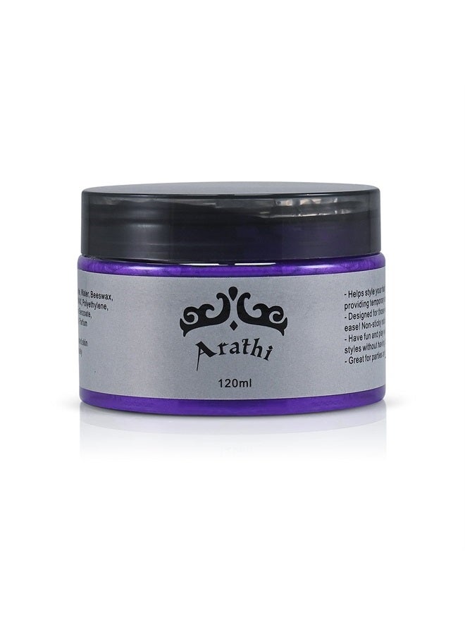 Hair Color Wax Mud Dye Cream Unisex Washable Temporary for Modeling Cosplay Halloween Rave Party (Purple)