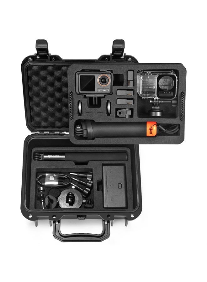 Waterproof Hard Case Compatible with DJI Osmo Action 4/Osmo Action 3/Skiing Combo/Diving Combo/Travelling Combo/4K Action Camera and Accessories (Case Only)