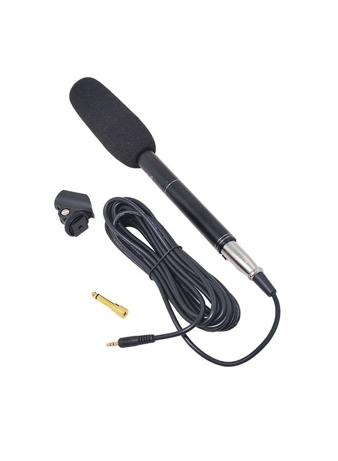 Bestshoot Condenser Interview Microphone Photography Shotgun Mic for Video Camcorders DSLR DV Camcorder 11 inches/27cm Camera Microphone with Metal Holder, Anti-Wind Foam Cap XLR Cable