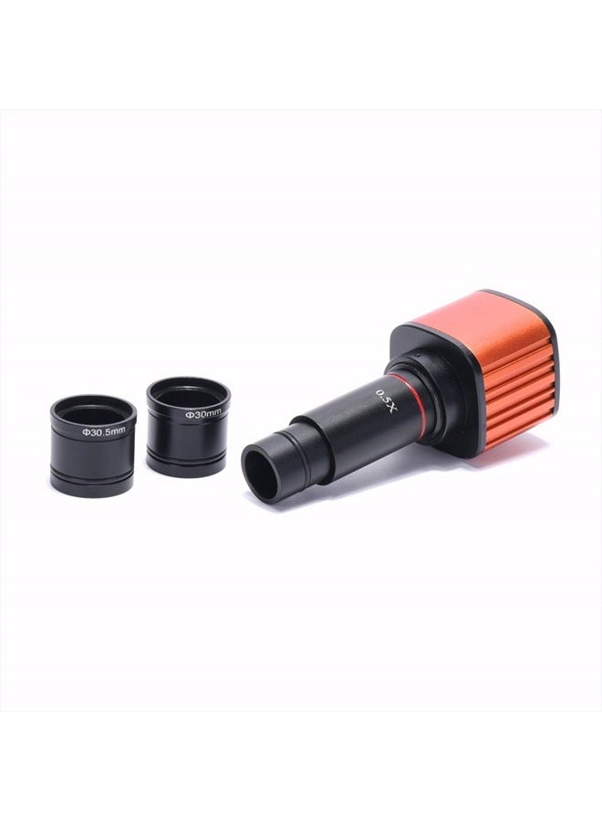16MP 1080P HDMI Industry Camera 0.5X Reduction Eyepiece Lens 23.2mm Mounting with 30mm 30.5mm Ring Adapter Apply for Stereo Biological Microscope