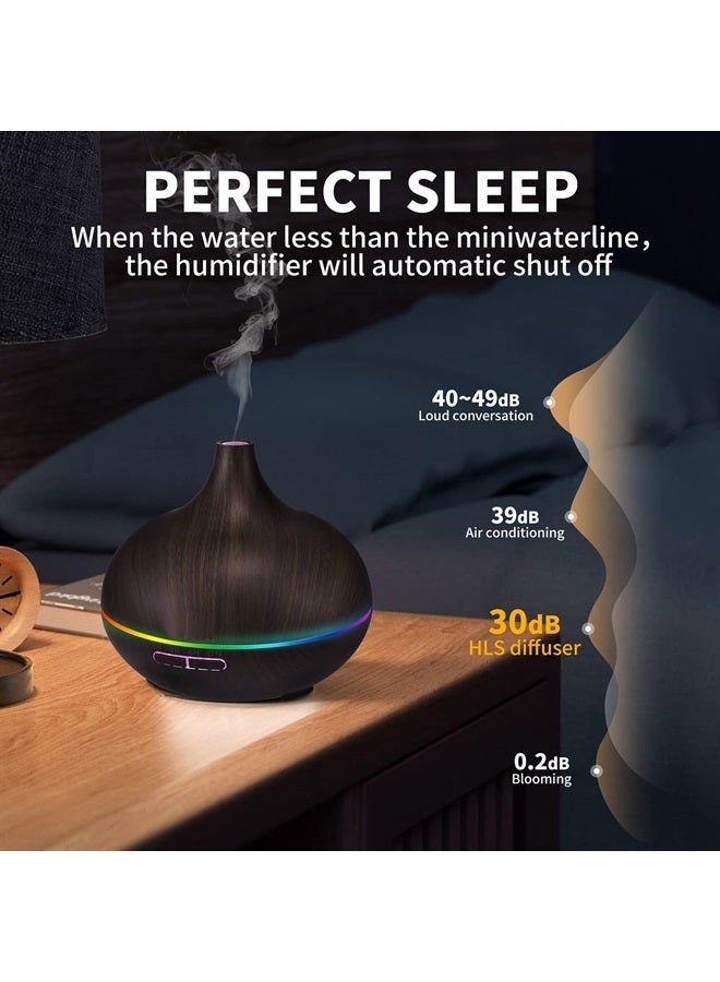 Essential Oil Diffuser Humidifier Ultrasonic Aromatherapy Diffuser with 4 Timer Settings & 7 Different Lights for Office Home Study Yoga Spa Baby