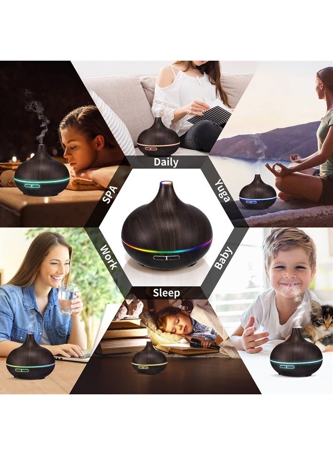 Essential Oil Diffuser Humidifier Ultrasonic Aromatherapy Diffuser with 4 Timer Settings & 7 Different Lights for Office Home Study Yoga Spa Baby