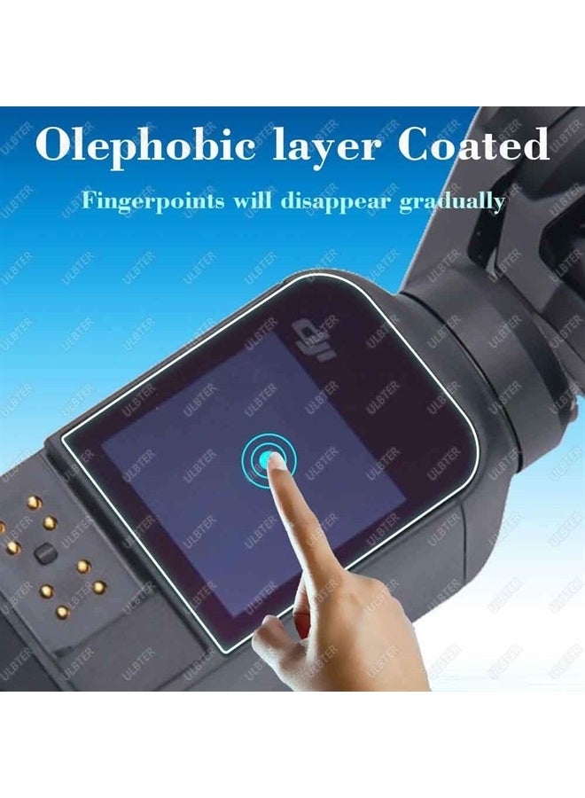 Lens Screen Protector for DJI Osmo Pocket 2 / Pocket 1 [2+2Pack] Black White Osmo Pocket II 0.3mm 9H Hardness Tempered Glass Cover Anti-Scrach Anti-Fingerprint Anti-Bubble