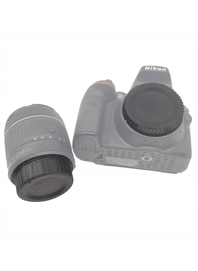 Front Body Cap and Rear Lens Cap Cover for Nikon D7500 D7200 D7100 D7000 D5600 D5300 D5200 D5100 D3500 D3400 D3300 D3200 D3100 D850 D810 D800 D750 D600 D90 D80 More Nikon F Mount DSLR and Lens