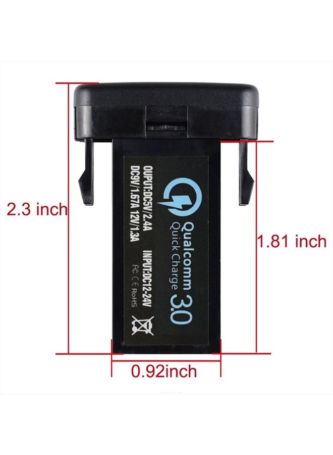 Dual USB Port Charger Socket Quick Charge 3.0 & 2.4A for Toyota