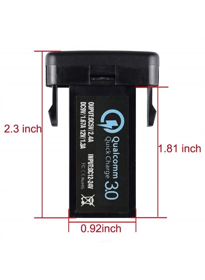 Quick Charge 3.0 Dual USB Port Charger Socket for Toyota