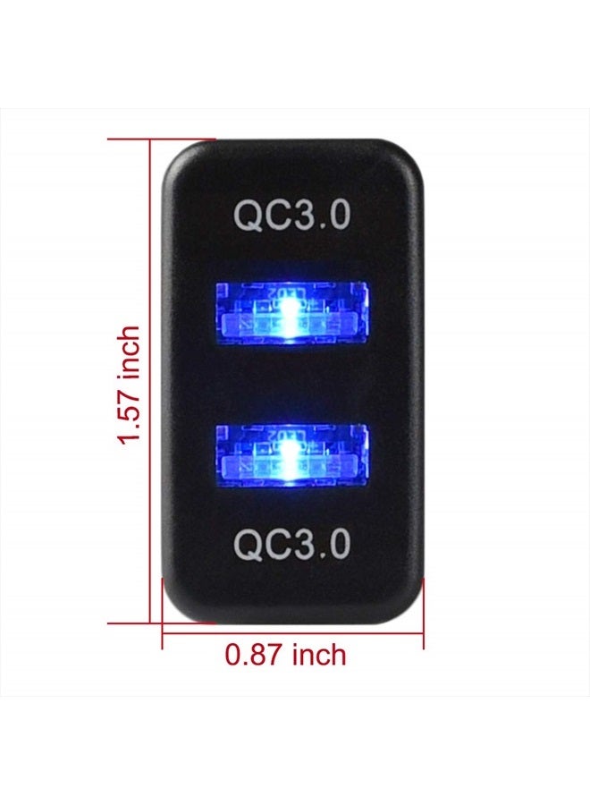 Quick Charge 3.0 Dual USB Port Charger Socket for Toyota