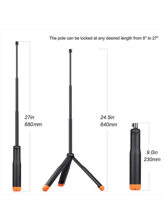 Floating Selfie Stick for GoPro Hero 11 10 9 8 7 6 5 4 Mini Max Session, Insta360, AKASO, DJI OSMO Action Camera, 4 in 1 Used as Underwater Waterproof Pole Monopod Hand Grip Tripod Stand