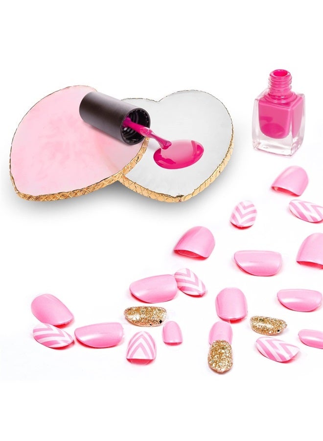 Resin Nail Art Palette, 2 Pieces Nail Mixing Palette Nail Art Painting Mixed Color Palettes Cosmetic Mixing Tools Golden Edge Nail Holder Display Board (Heart shaped-2pcs)