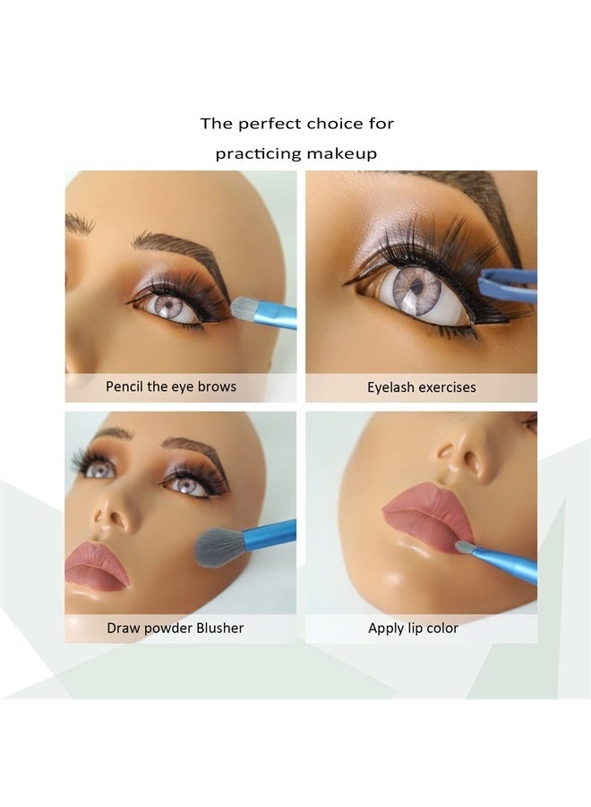 3D Makeup Practice Face Board,Silicone Makeup Mannequin Face, Reusable Beginners to practice eyesmakeup Face Eyes Silicone False Cosmetologist,Makeup Artist Full Face Practice Eyelash Eyeshadow Eyelin