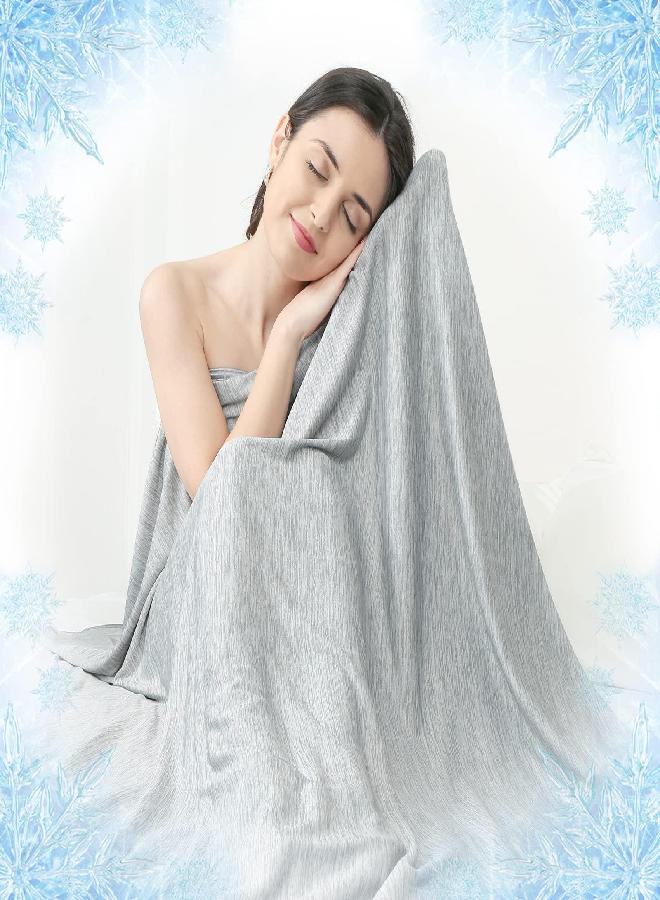 Elegear Revolutionary King Size Cooling Blanket Absorbs Body Heat to Keep Adults/Children/Babies Cool on Warm Nights, Japanese Q-Max>0.5 Arc-Chill Cooling Fiber, Cold Blankets for Sleeping - Gray