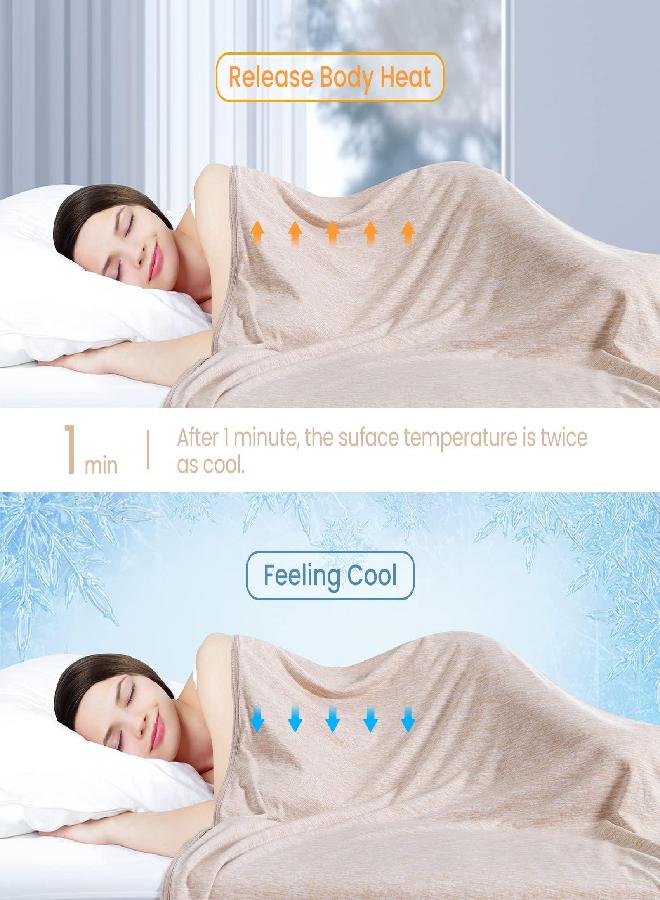 Elegear Revolutionary Cooling Blanket Absorbs Heat to Keep Adults/Children/Babies Cool on Warm Nights, Japanese Q-Max>0.4 Arc-Chill Cooling Fiber, 100% Cotton Backing, Cool Blankets for Hot Sleepers