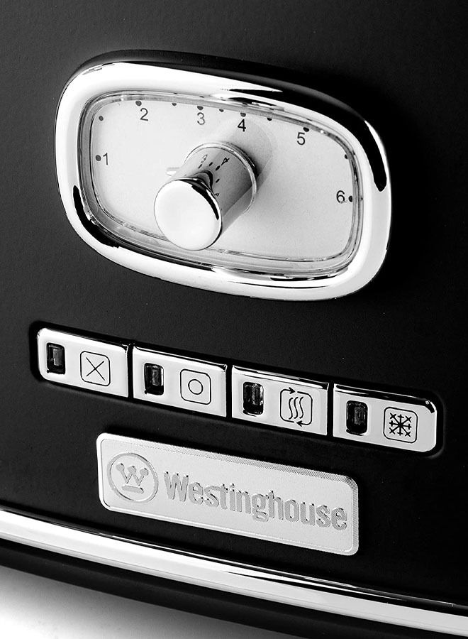 Westinghouse Retro 4-Slice Toaster - Six Adjustable Browning Levels  with Self Centering Function and Crumb Tray Black