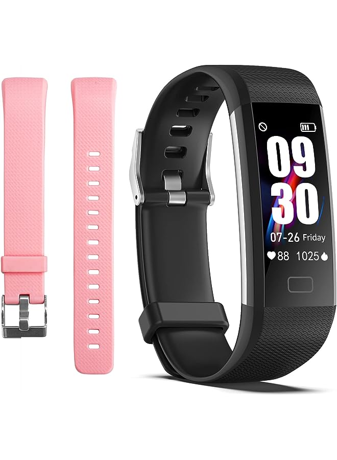 Fitness Tracker with Step Counter /Calories/Stopwatch,IP68,Health Tracker with Heart Rate Monitor/Sleep Tracker/Blood Oxygen/Temperature,Smartwatch,Camera Control, Message Notifications